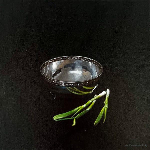 Still Life with Scallions and a Silver Bowl (0736)