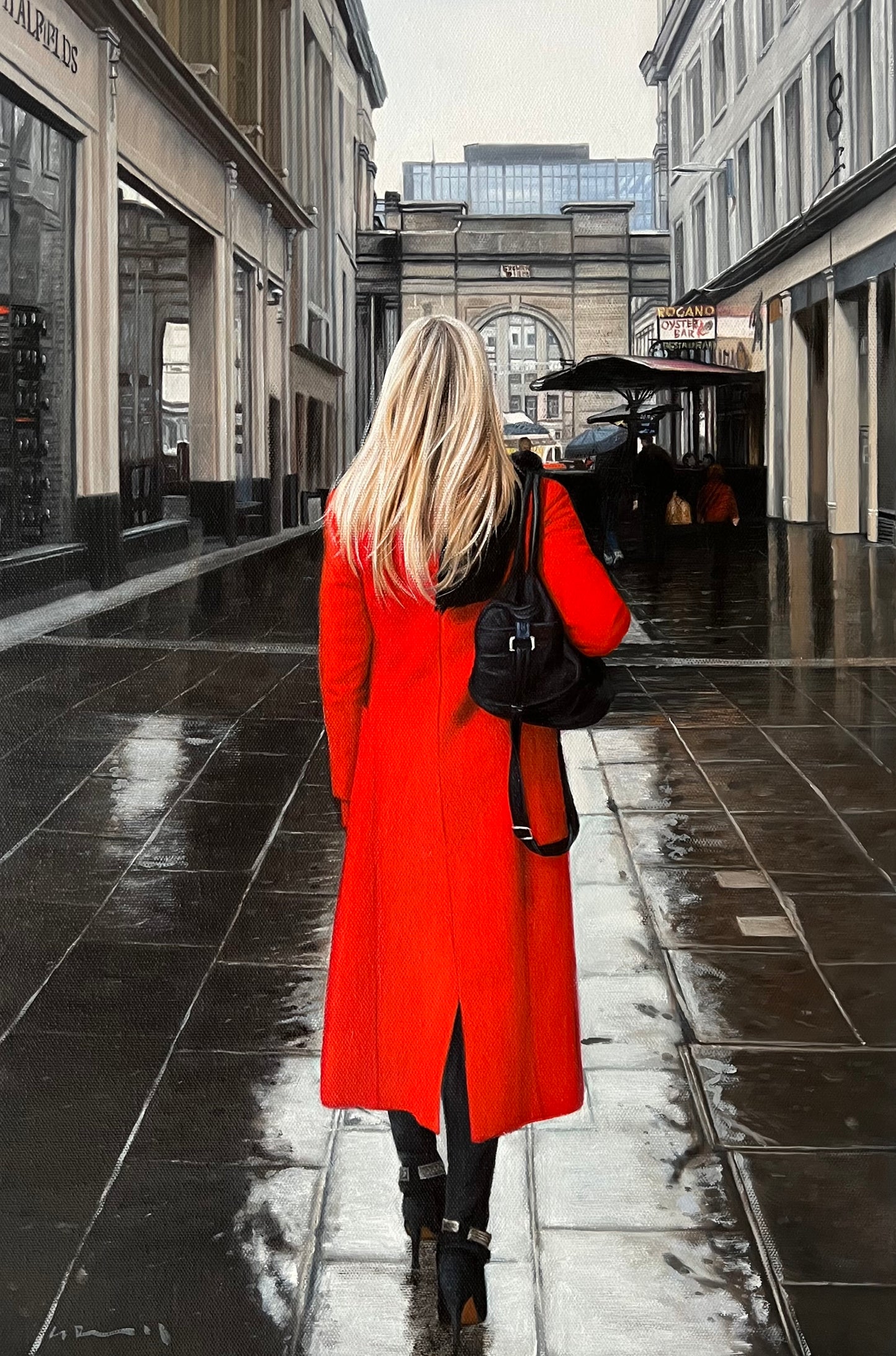 Red Coat Outside Rogano (0739)