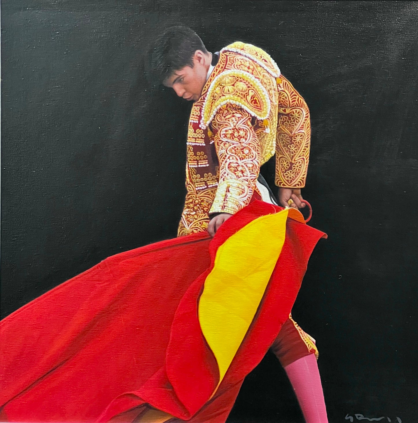 Matador with red cape