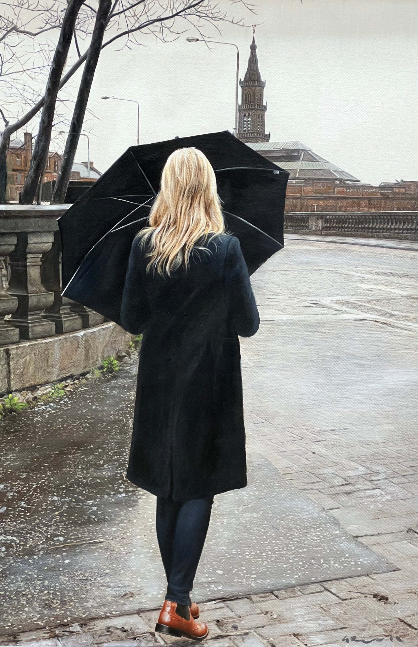 Umbrella on Victoria Bridge (0641)