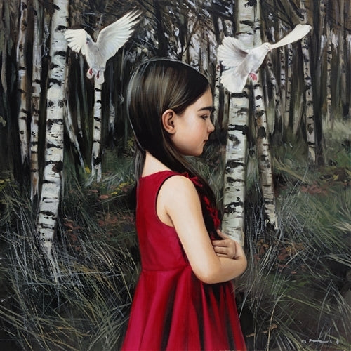 Girl with Doves
